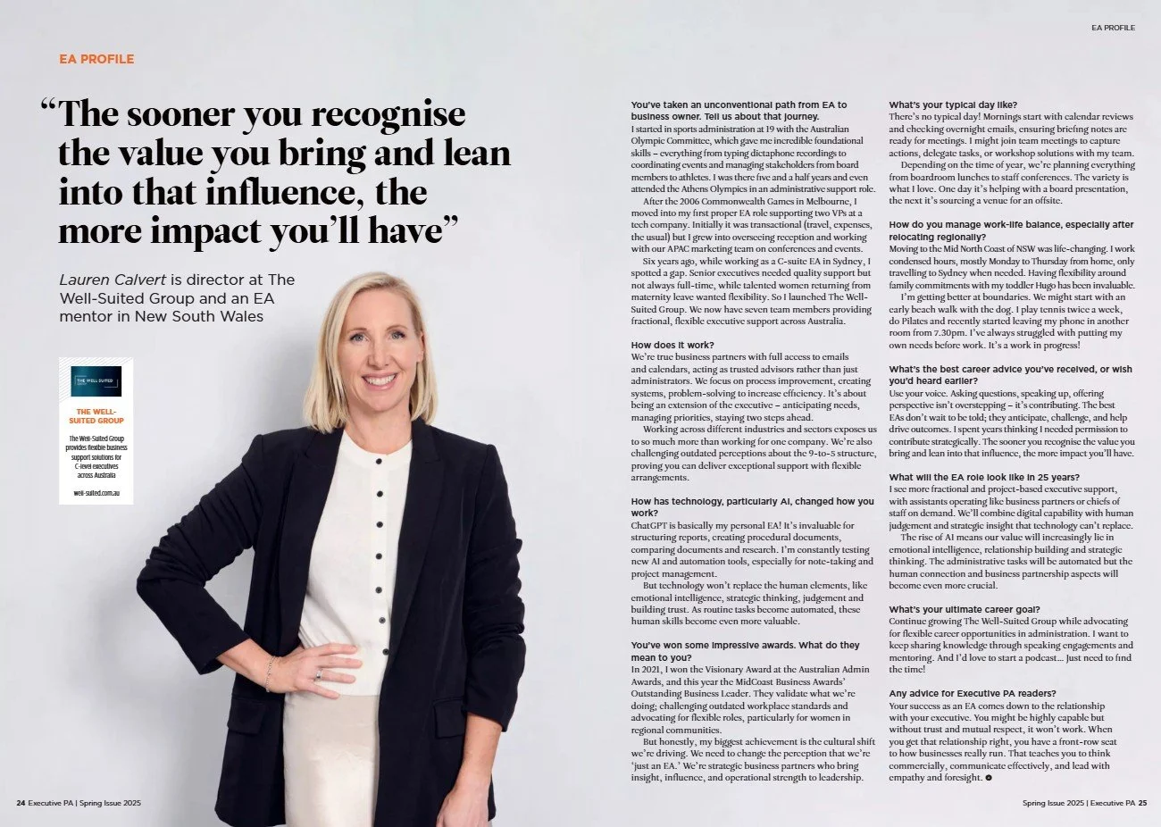 TWSG in the media: Lauren Calvert featured in Executive PA Magazine