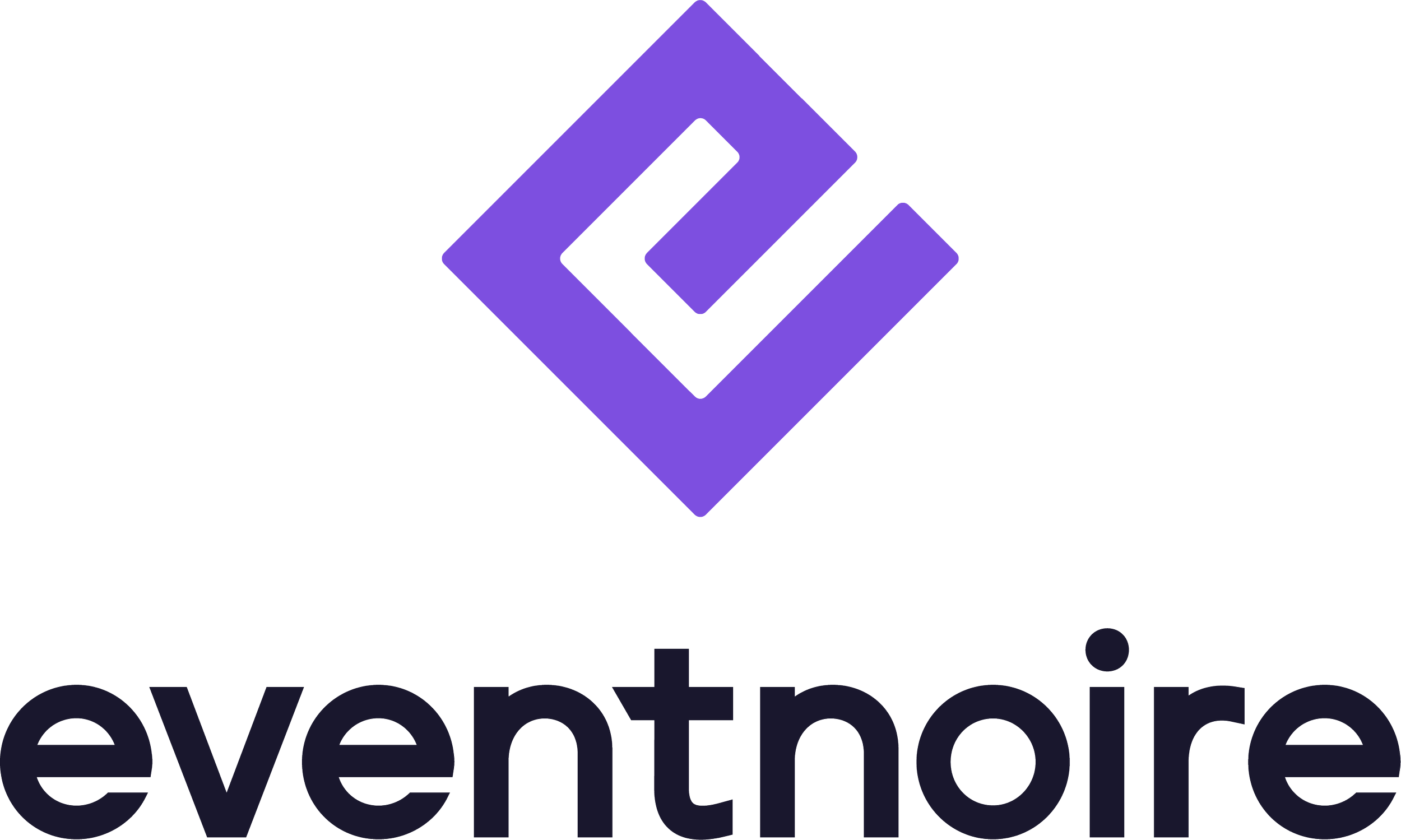 The logo of Eventbrite with a purple icon resembling a stylized check mark inside a diamond shape, and the word 'eventbrite' in lowercase black letters beneath it.