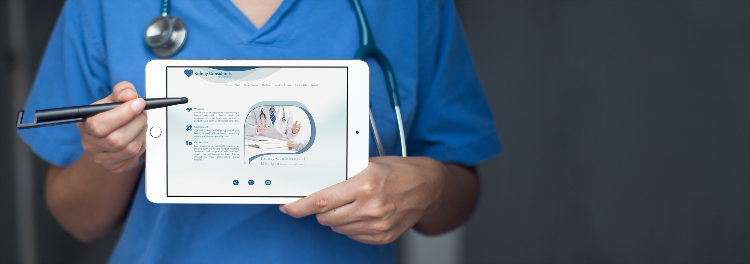 Kidney Consultants of Michigan iPad Website Design