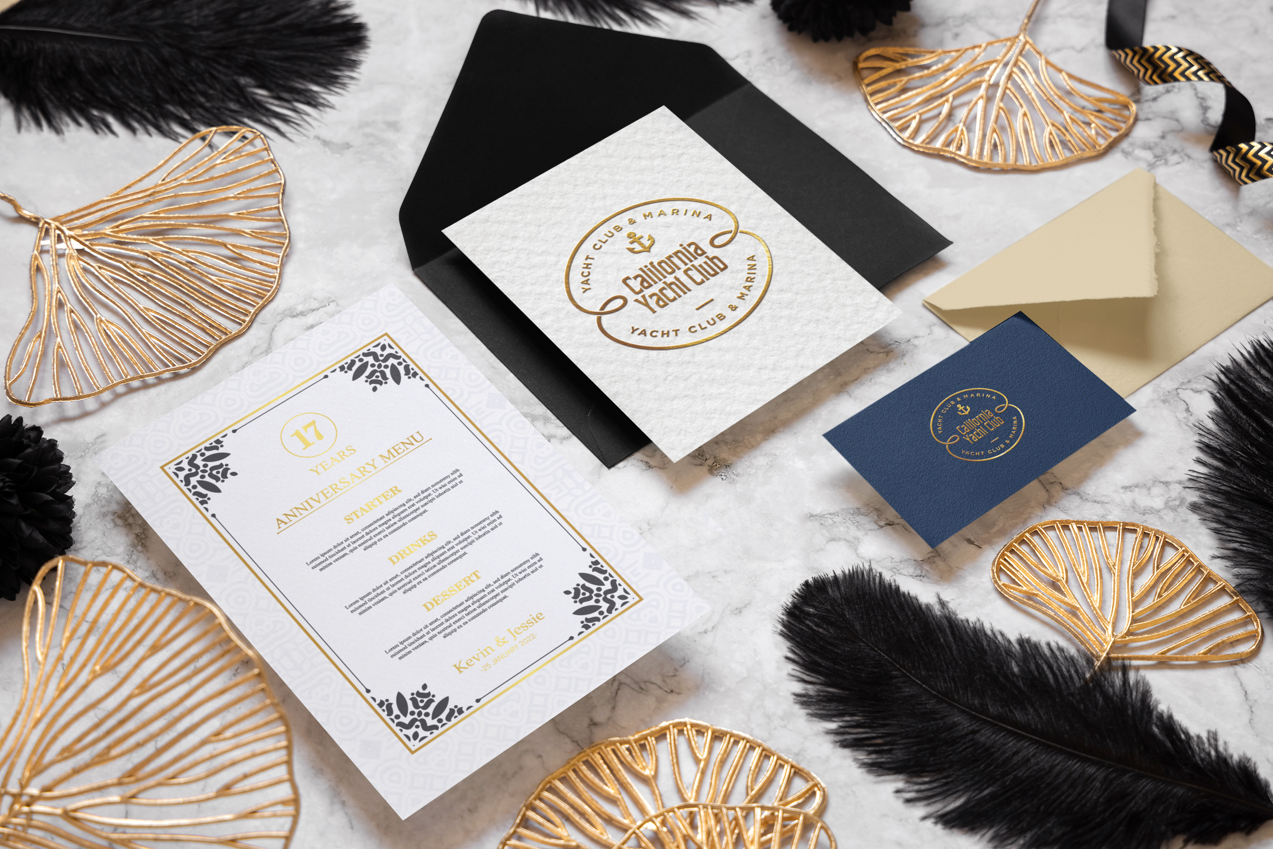California Yacht Club Invitation Cards Design