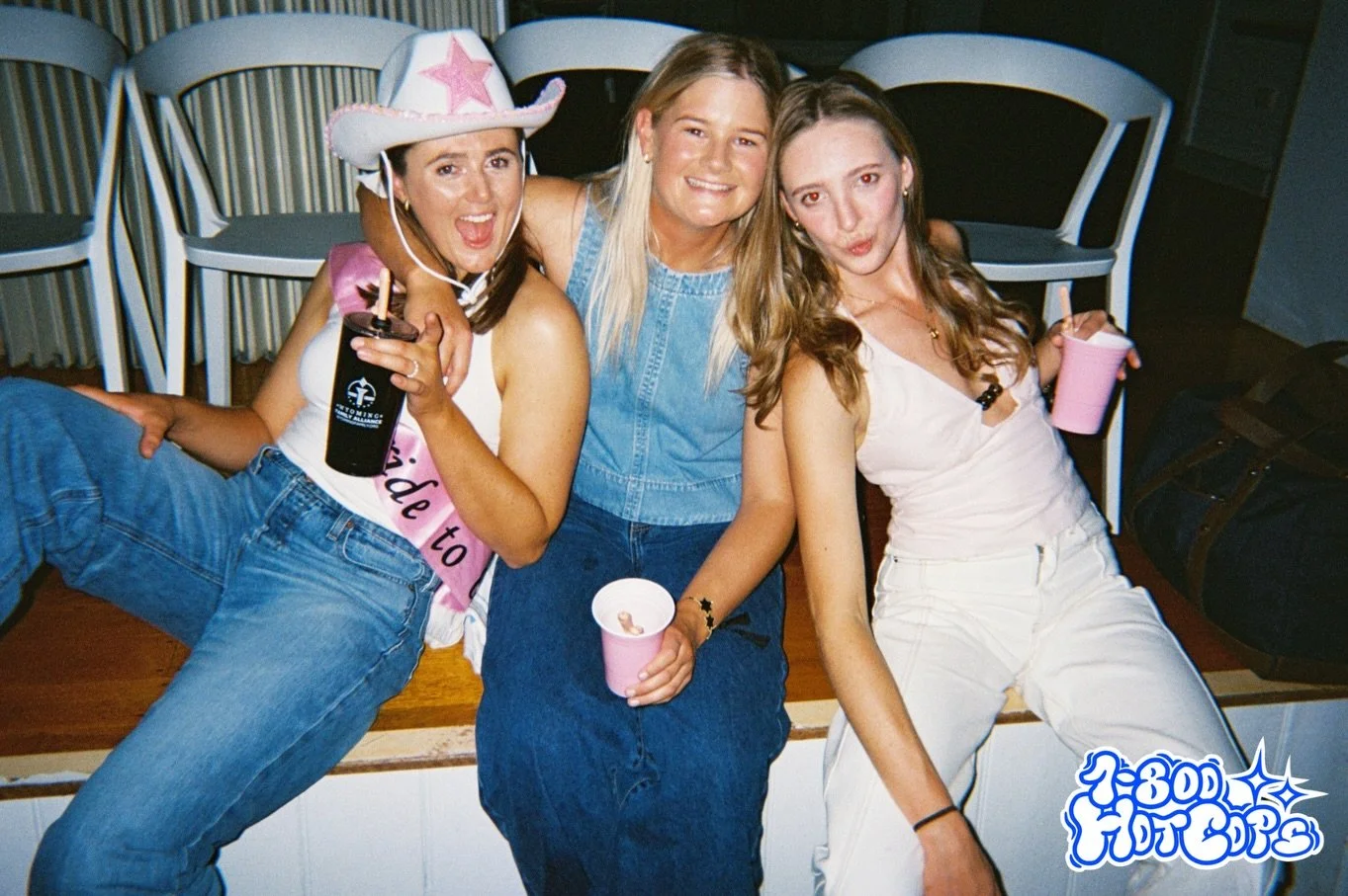 Country hall. Pink streamers. Cowboy hat on the bride. Two HotCops who drove out to make it happen. 🚔🤠

This is what a regional hens looks like when the MOH actually commits. No compromise on the experience just because you&rsquo;re not in the city