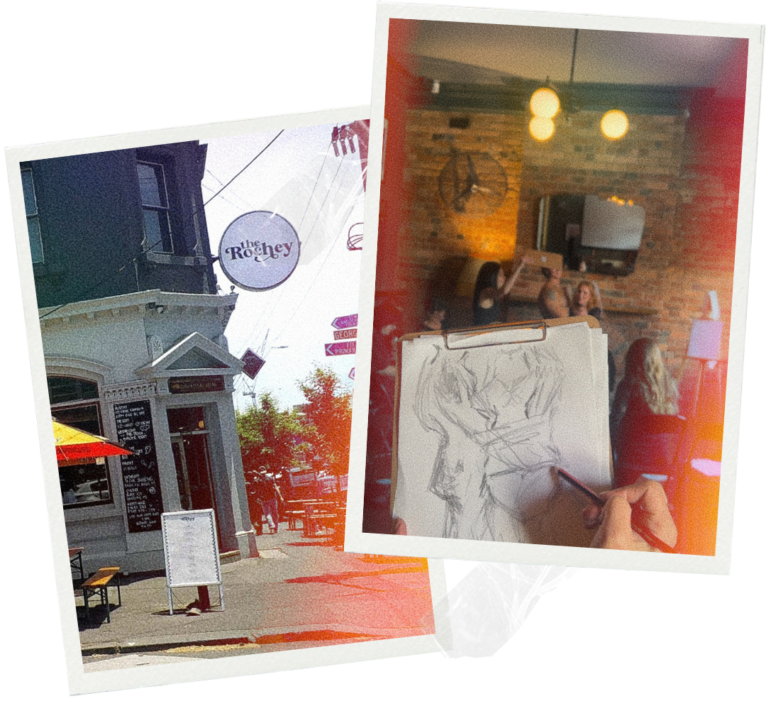 Life drawing hens party package at the Rochey in Fitzroy, Brunswick