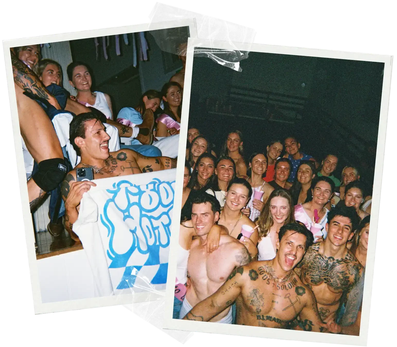 Group photos after a performance from exotic dancers at a male strip club in Melbourne by 1-800 HOT COPS
