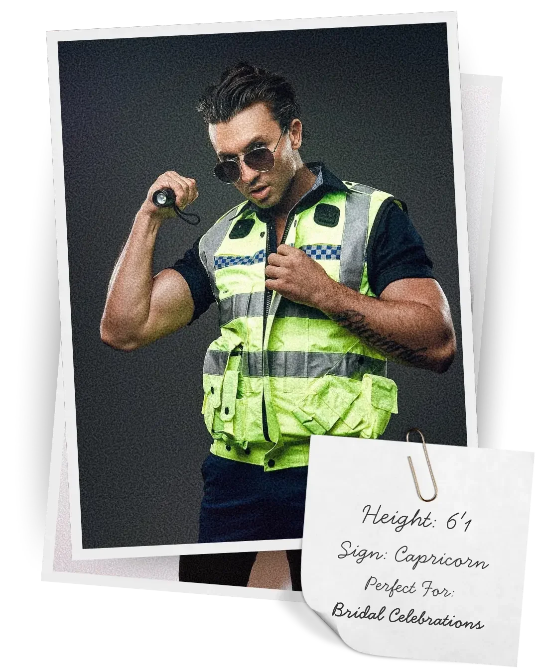 Jay Costa — 1-800 HOT COPS performer available for topless waiter and male stripper bookings in Sydney and Byron Bay.