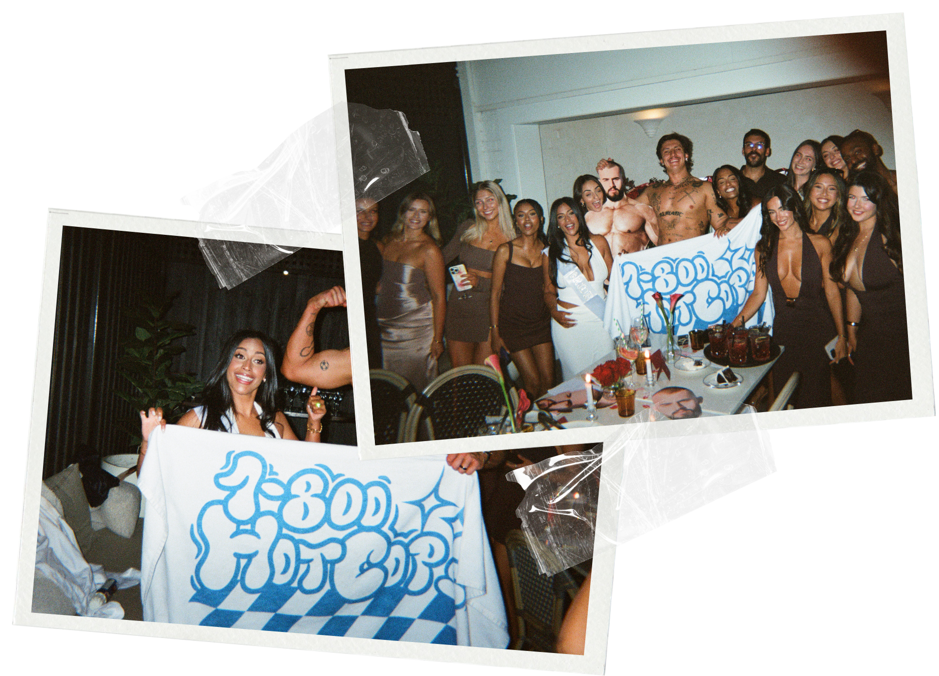 Hens party group in Bendigo posing and celebrating with their 1-800 HOT COPS male stripper after a show — group photo at a private CBD venue