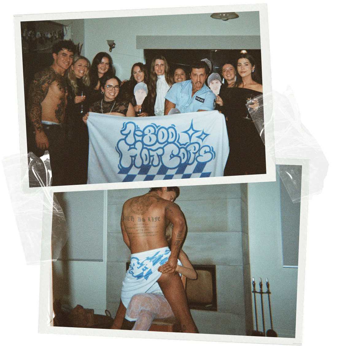 Candid photographs from a 1-800 HOT COPS male stripper show at a hens party on the Sunshine Coast.