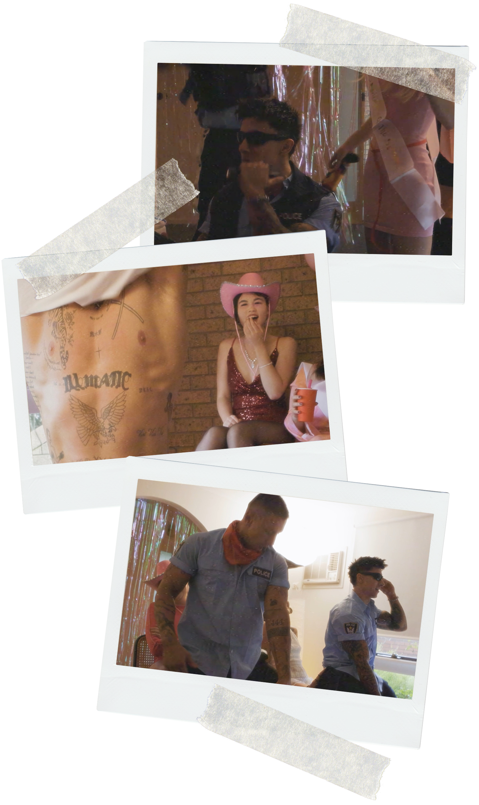 HotCop male strippers show in Sydney CBD - brides reacting to a comedic bride-surprise entrance.