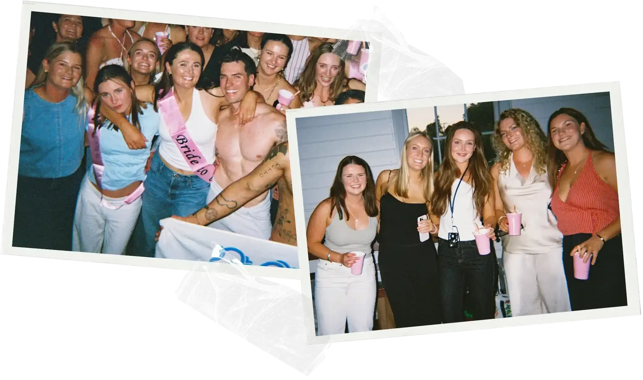 Group photos from a hens party in Mudgee