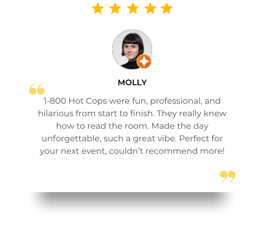 5-Star Google review for 1-800 HOT COPS Brunswick & Fitzroy hens party – “fun, professional and hilarious… knew how to read the room”