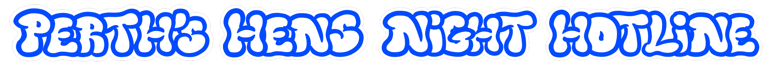 bold stylised text that reads "Perth's Hens Night Hotline"