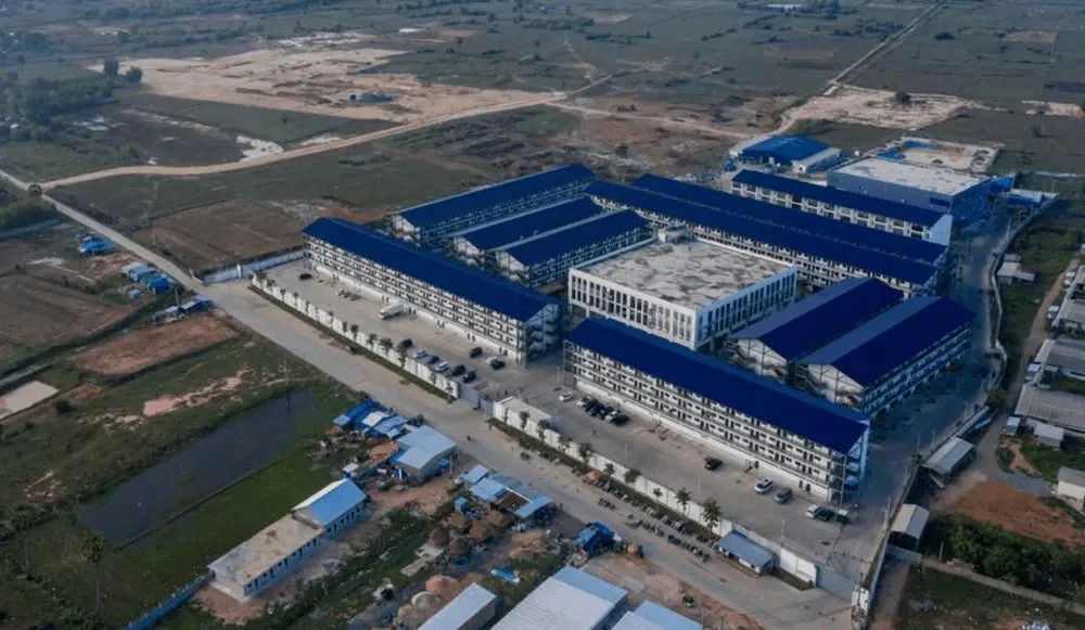 AN IMAGE FROM DRONE FOOTAGE OF A CAMBODIAN SCAM COMPOUND. SOURCE: AMNESTY INTERNATIONAL