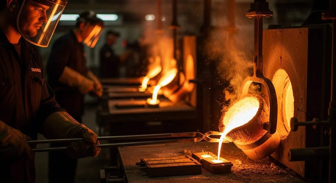 Inside a Dubai gold refinery, the melting process.