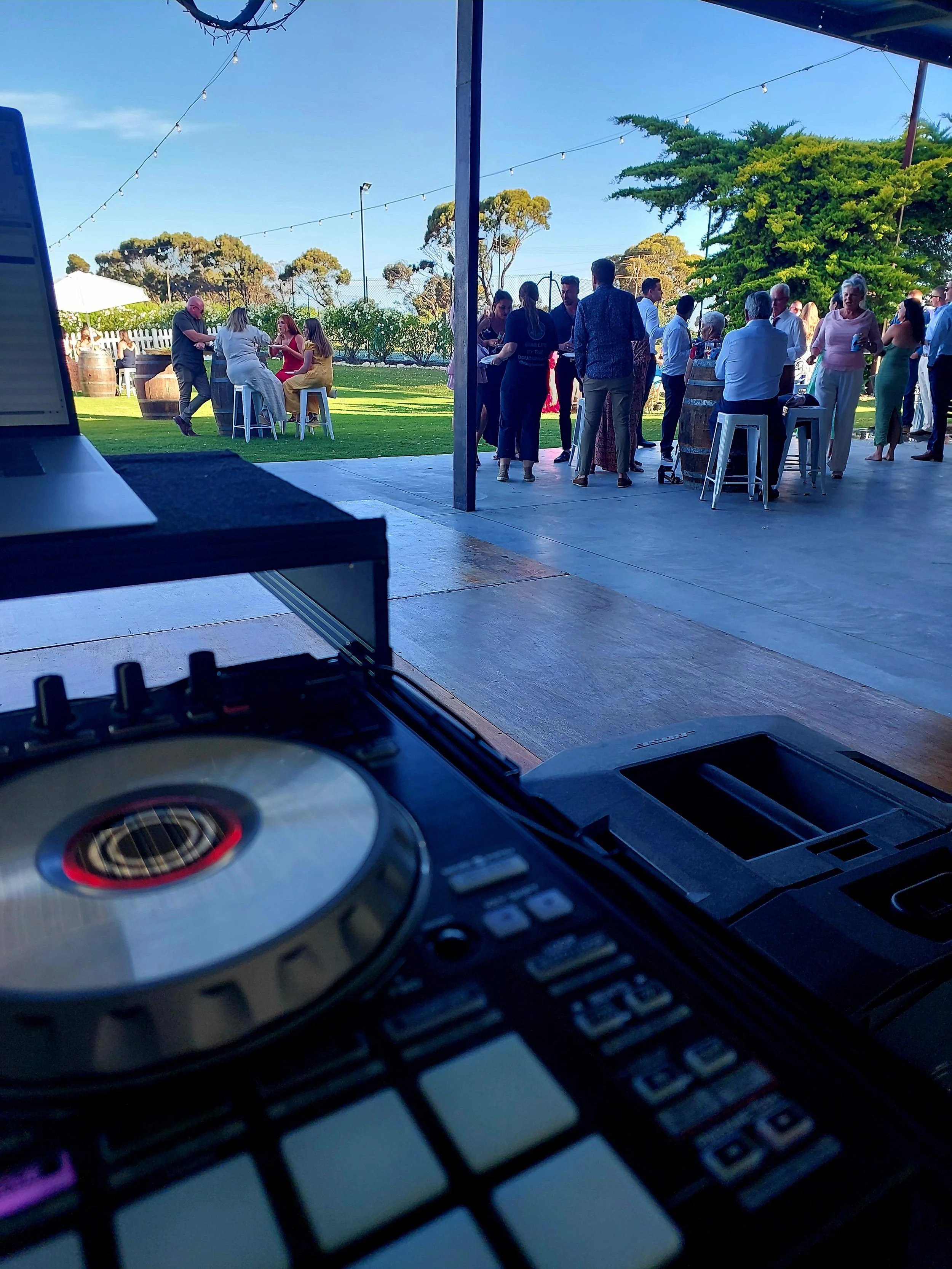 Jasper C Music playing an outdoor wedding.