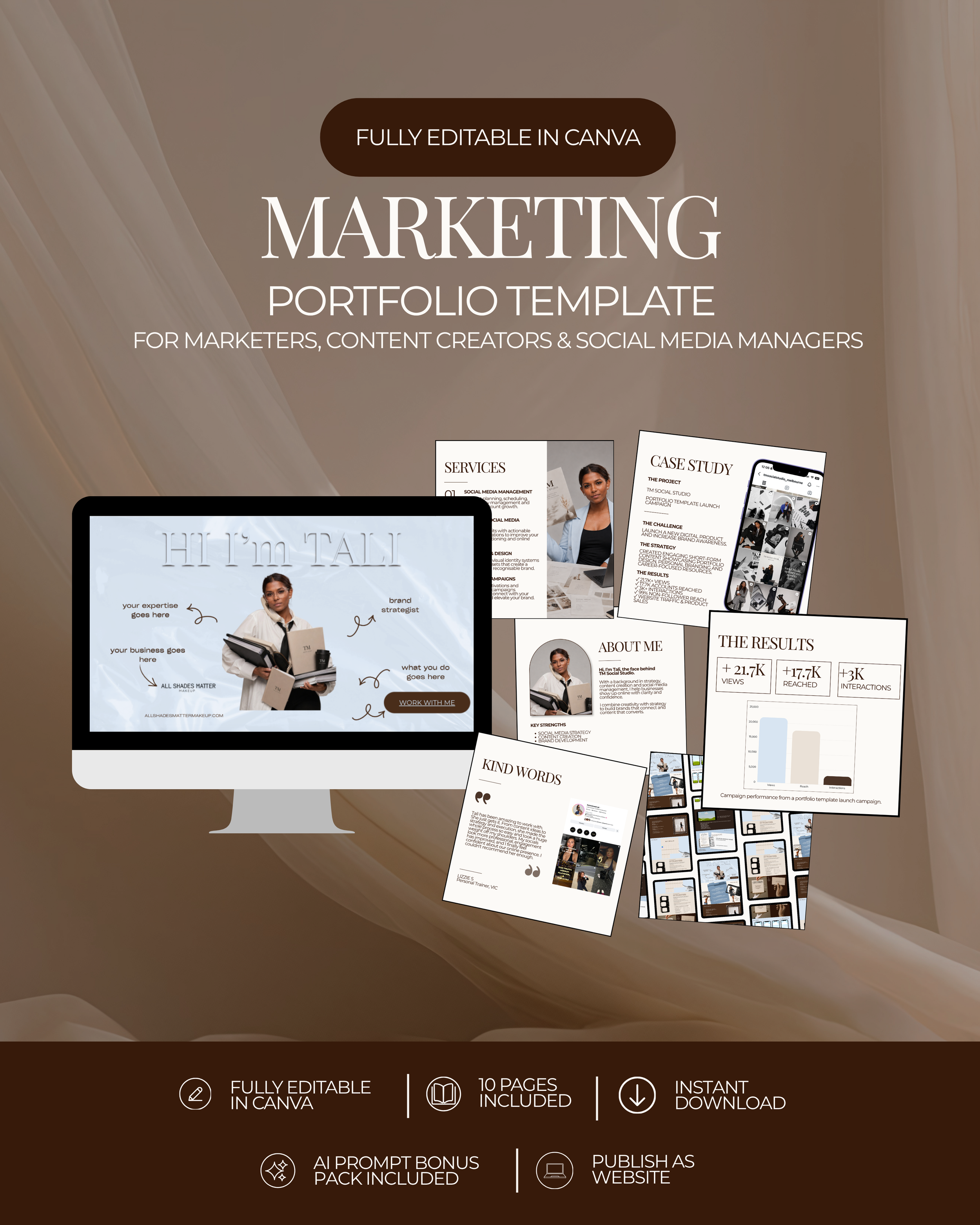 Marketing Portfolio Template for Canva