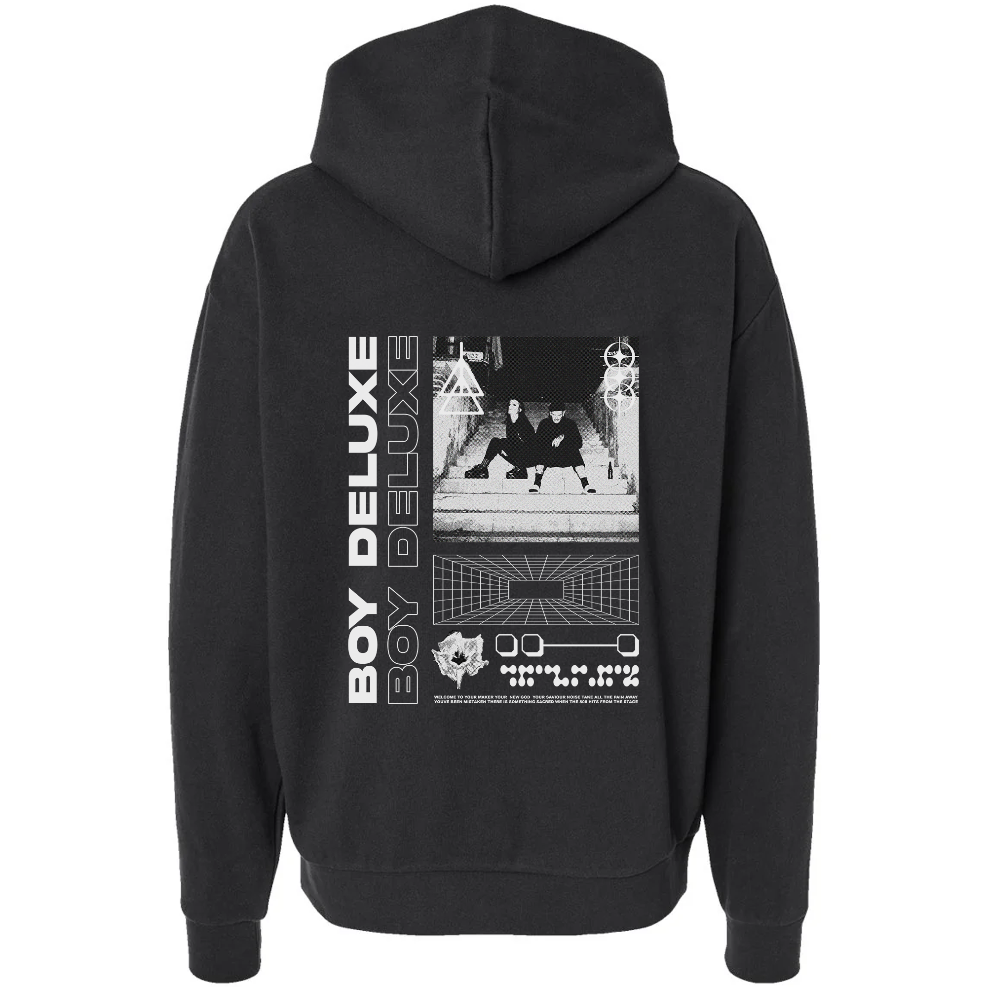 BRUTALIST HOODIE - Black One Sided