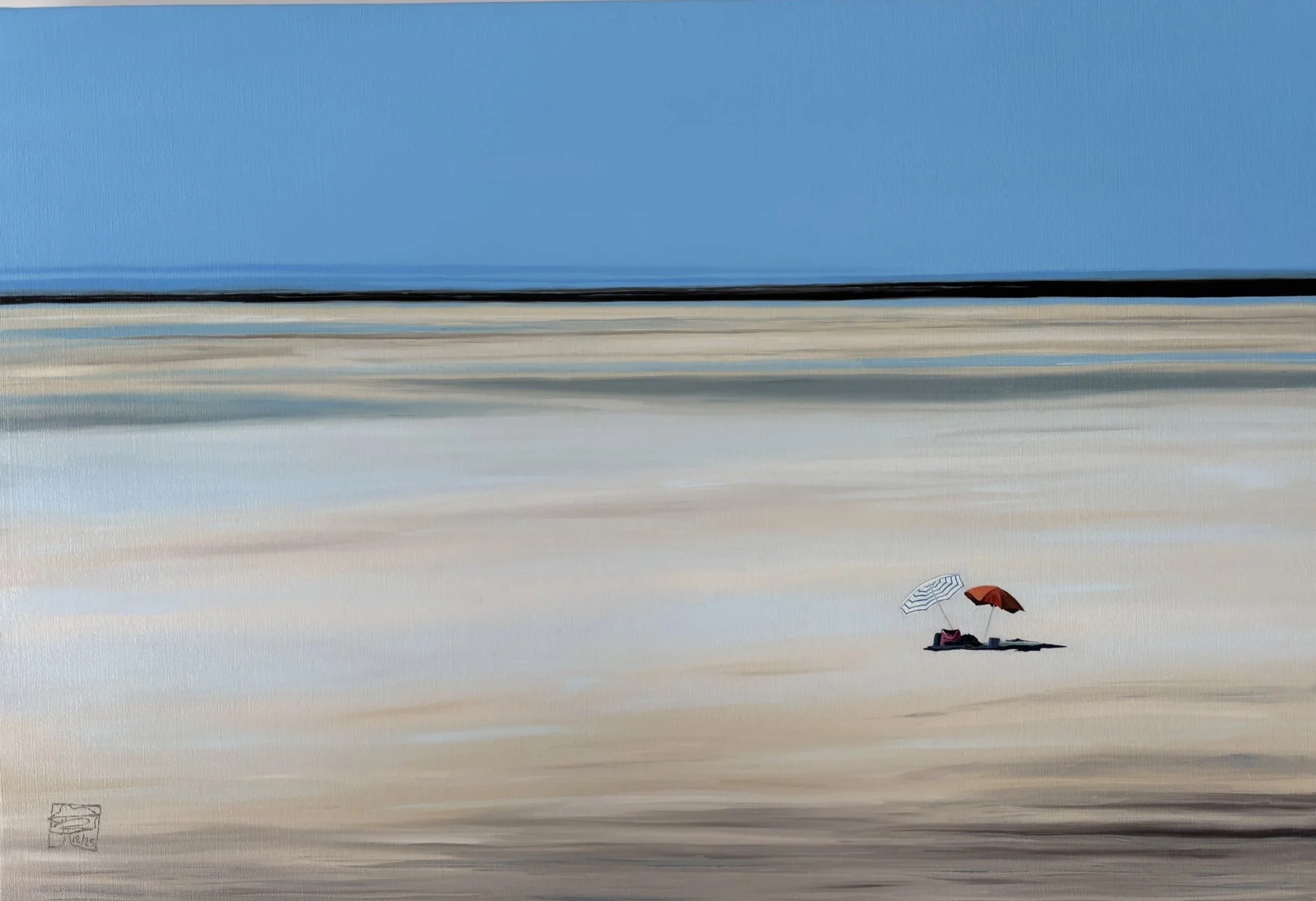 Les deux parasols, seuls...