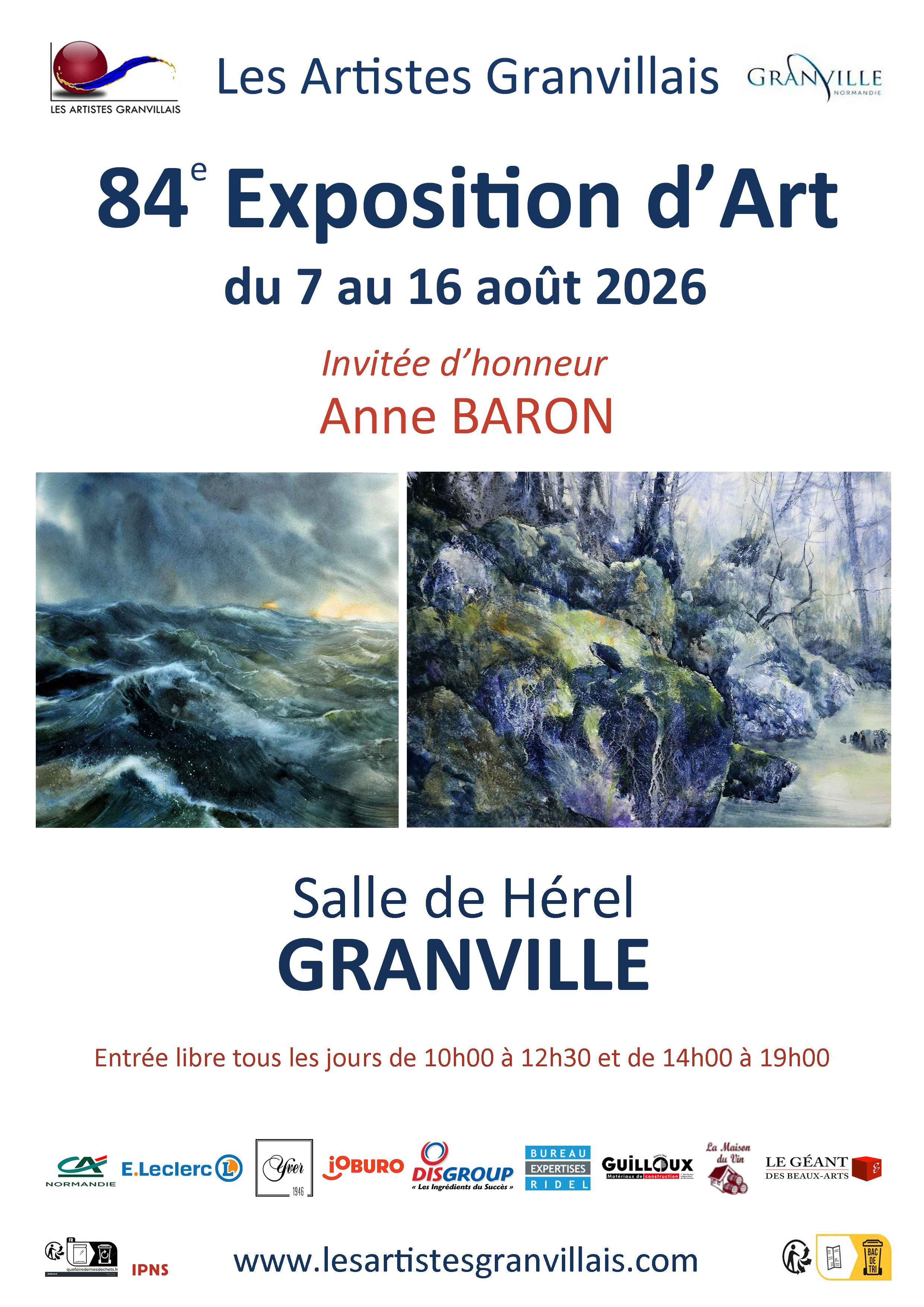 Les artistes Granvillais, Exposition à Granville, salle de Hérel.