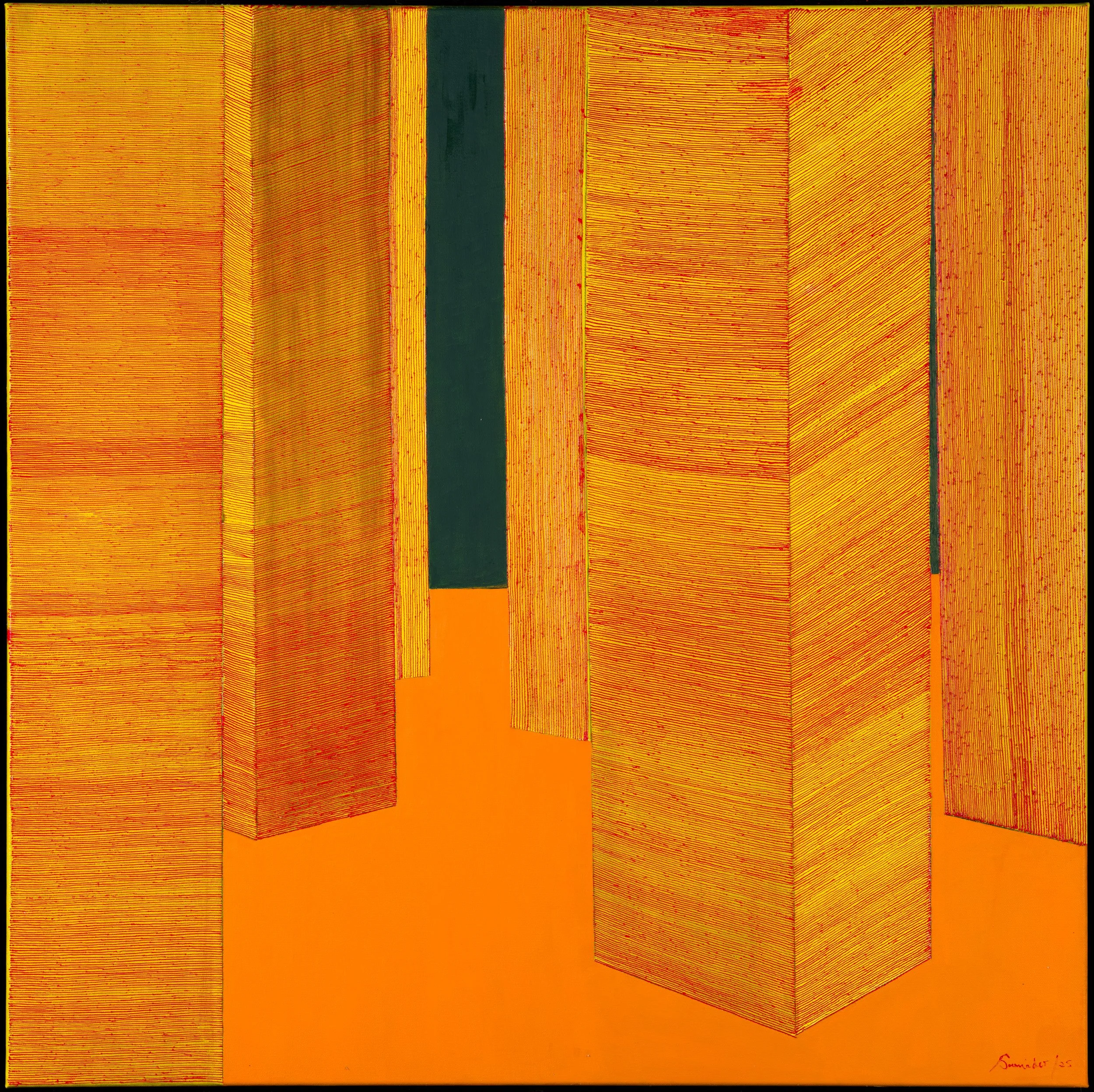  Columnar Rhythm  Oil on Canvas 80 x 80cm