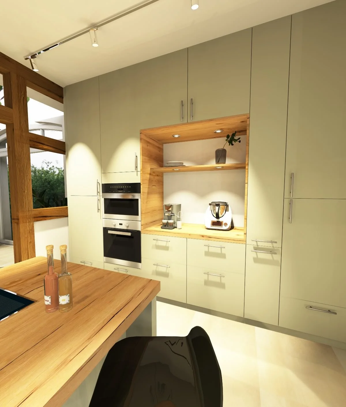 Oft frage ich mich, wie ich mir selbst meine K&uuml;che gestalten w&uuml;rde.. Fakt ist: es w&uuml;rde eine Kaffeenische geben ;)

Ich finds soo sch&ouml;n, wenn sich ein Bereich nochmal mit anderem Material hervorhebt. Denn dort passiert mehr als ei