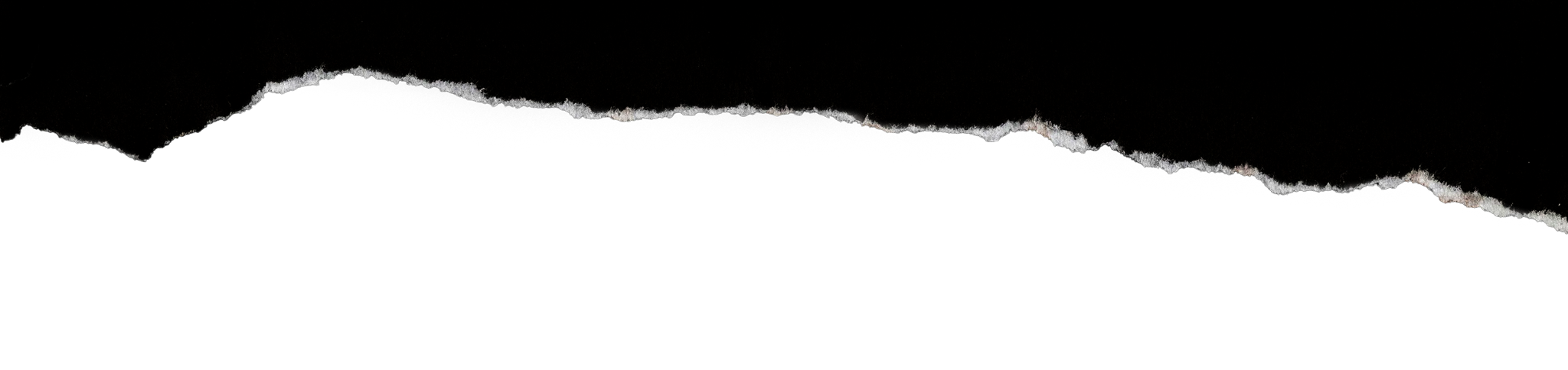 Black torn torn paper with white edges against a black background.