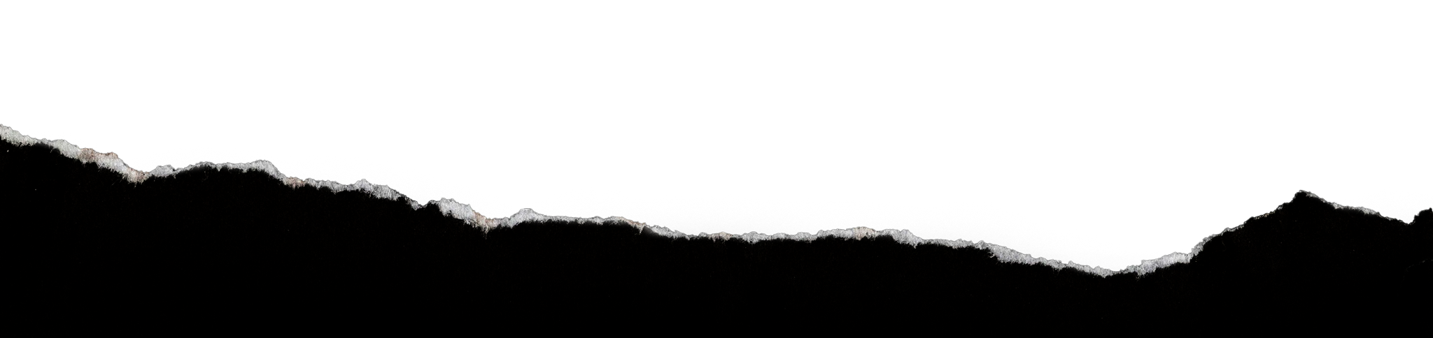 Black torn paper edges on a white background, with a jagged torn pattern at the top.