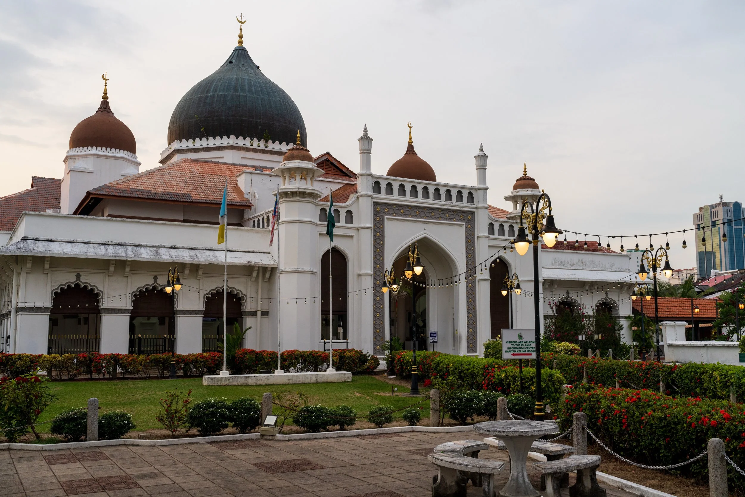 Mosquée Kapitan Keling et son dôme noir, la plus grande mosquée historique de Georgetown