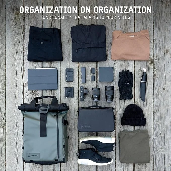 Rangements et organisation intérieure du sac WANDRD PRVKE avec ses accessoires