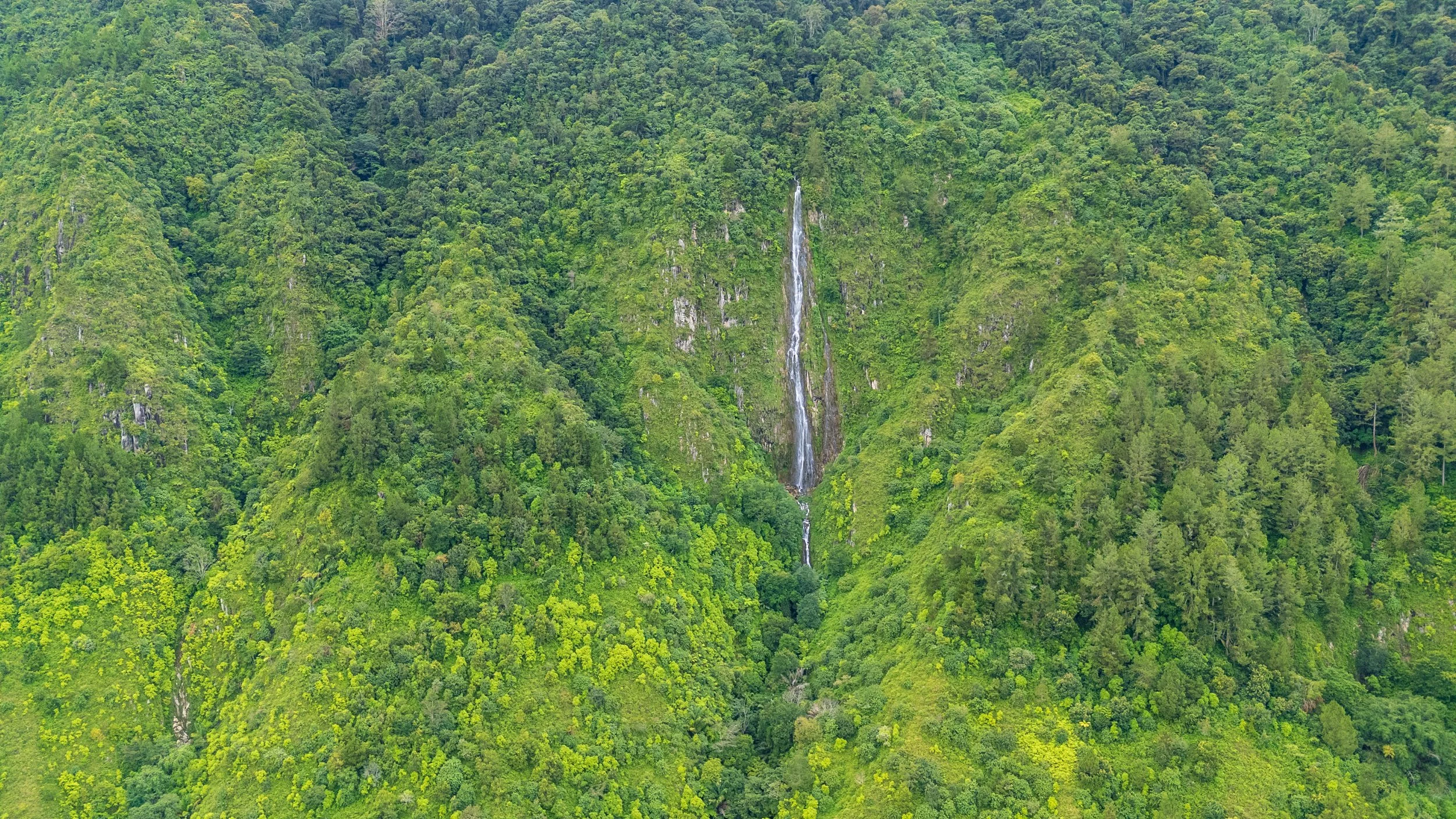 Cascade de Sipiso-Piso tombant de 120 mètres dans la jungle près du lac Toba