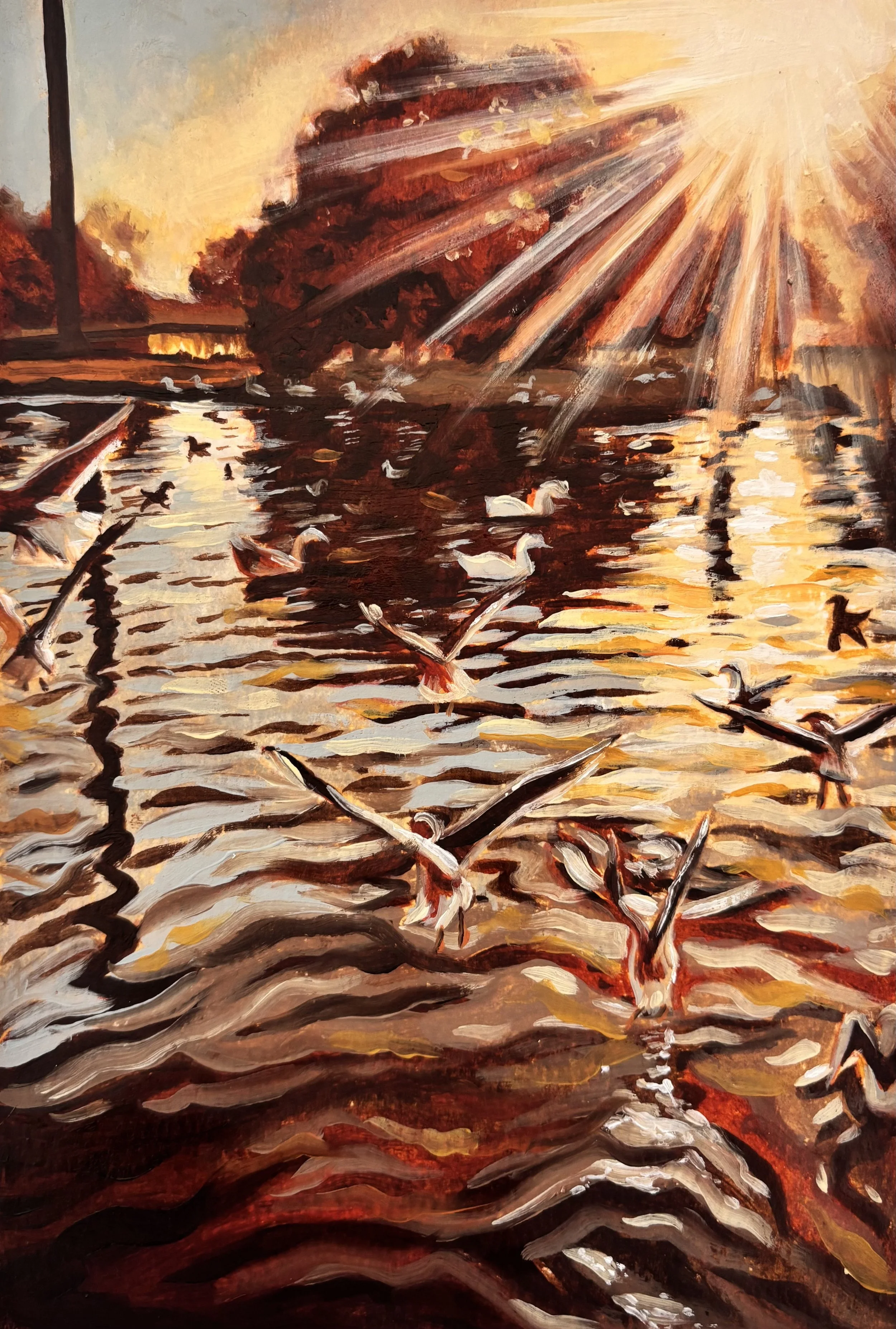 hill park, pakistan, oil on paper 