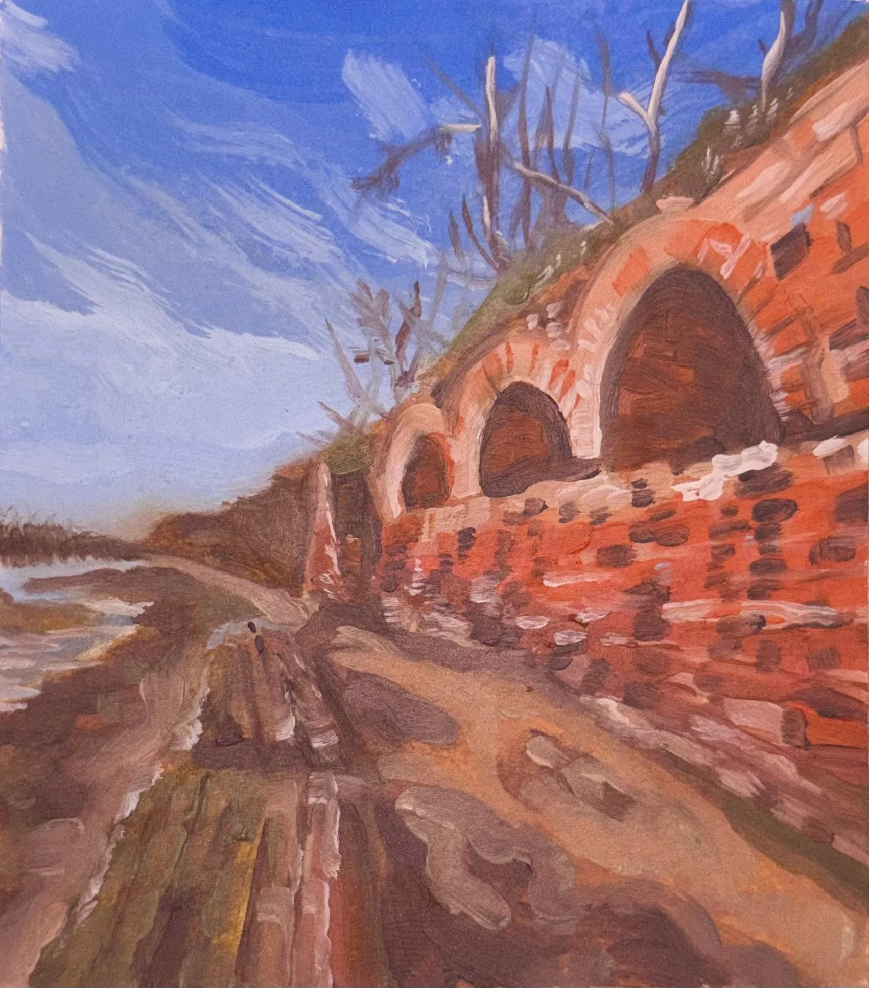 saxon shore way, oil on paper