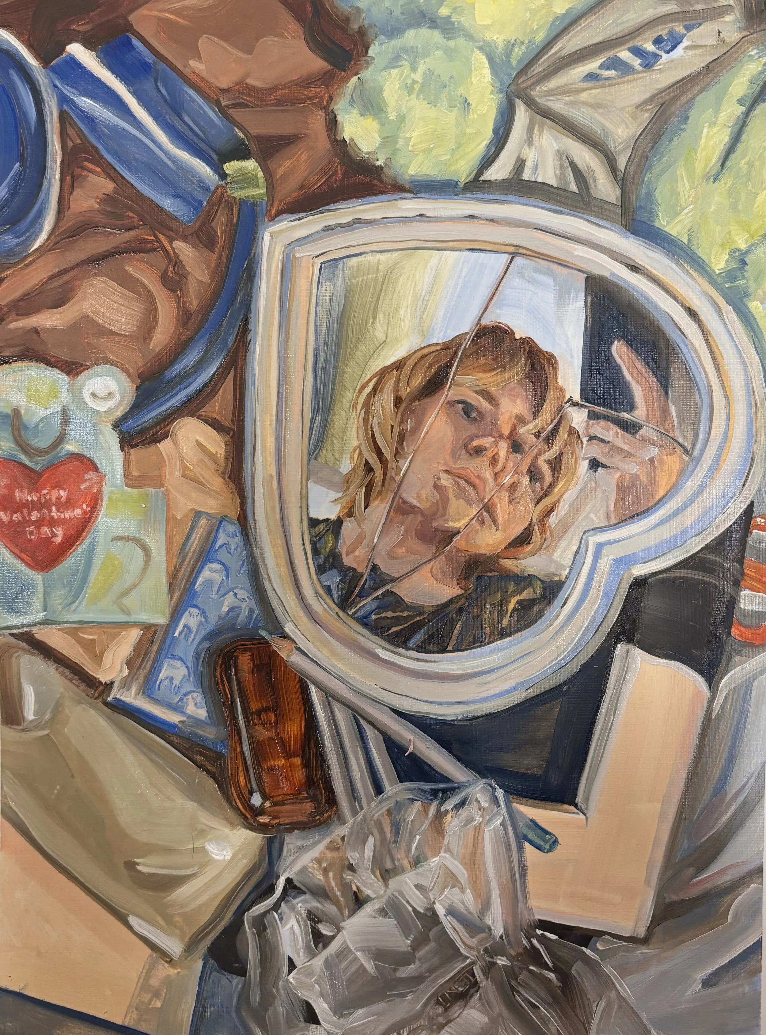 in my room, oil on paper