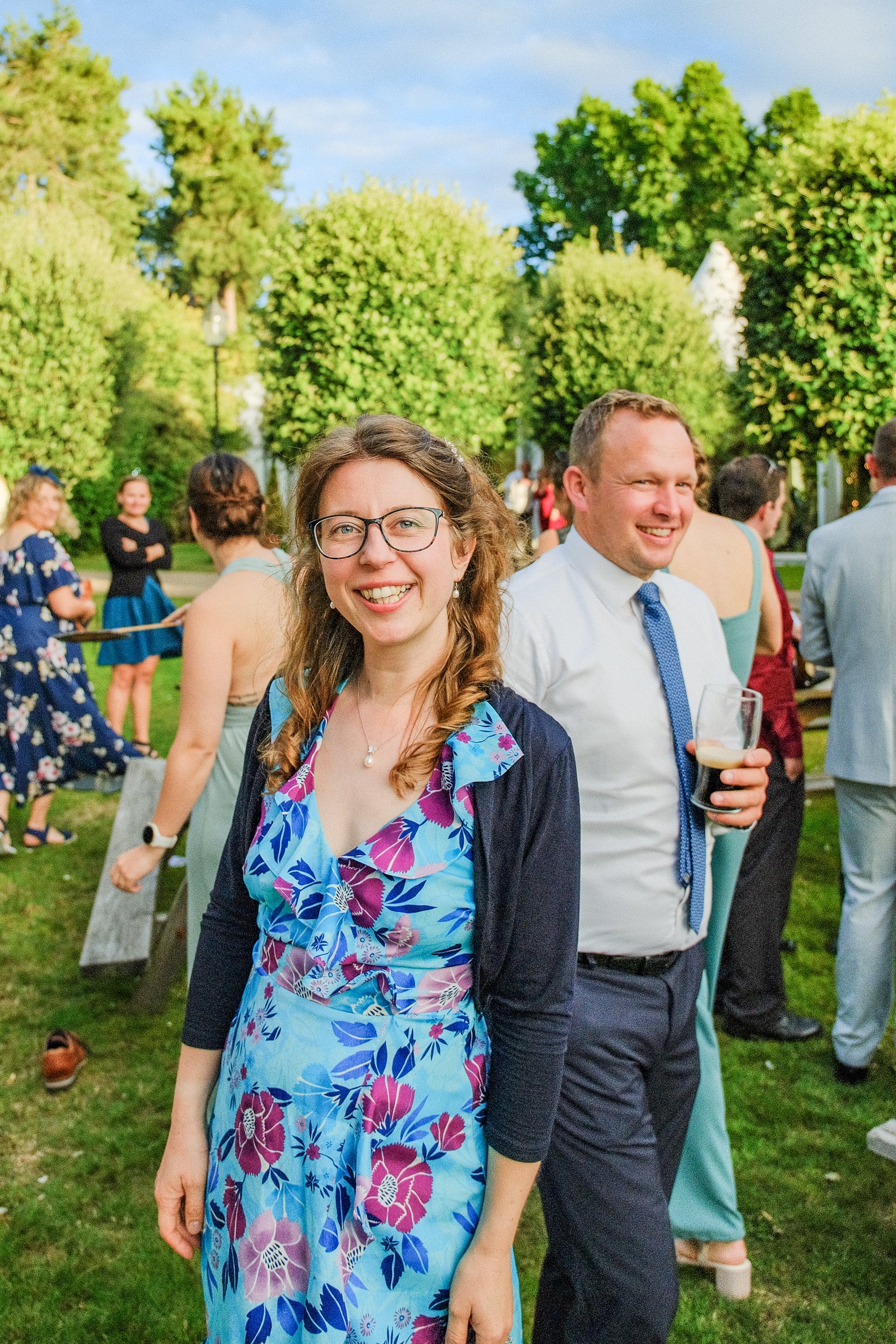 norfolk wedding guests smiling