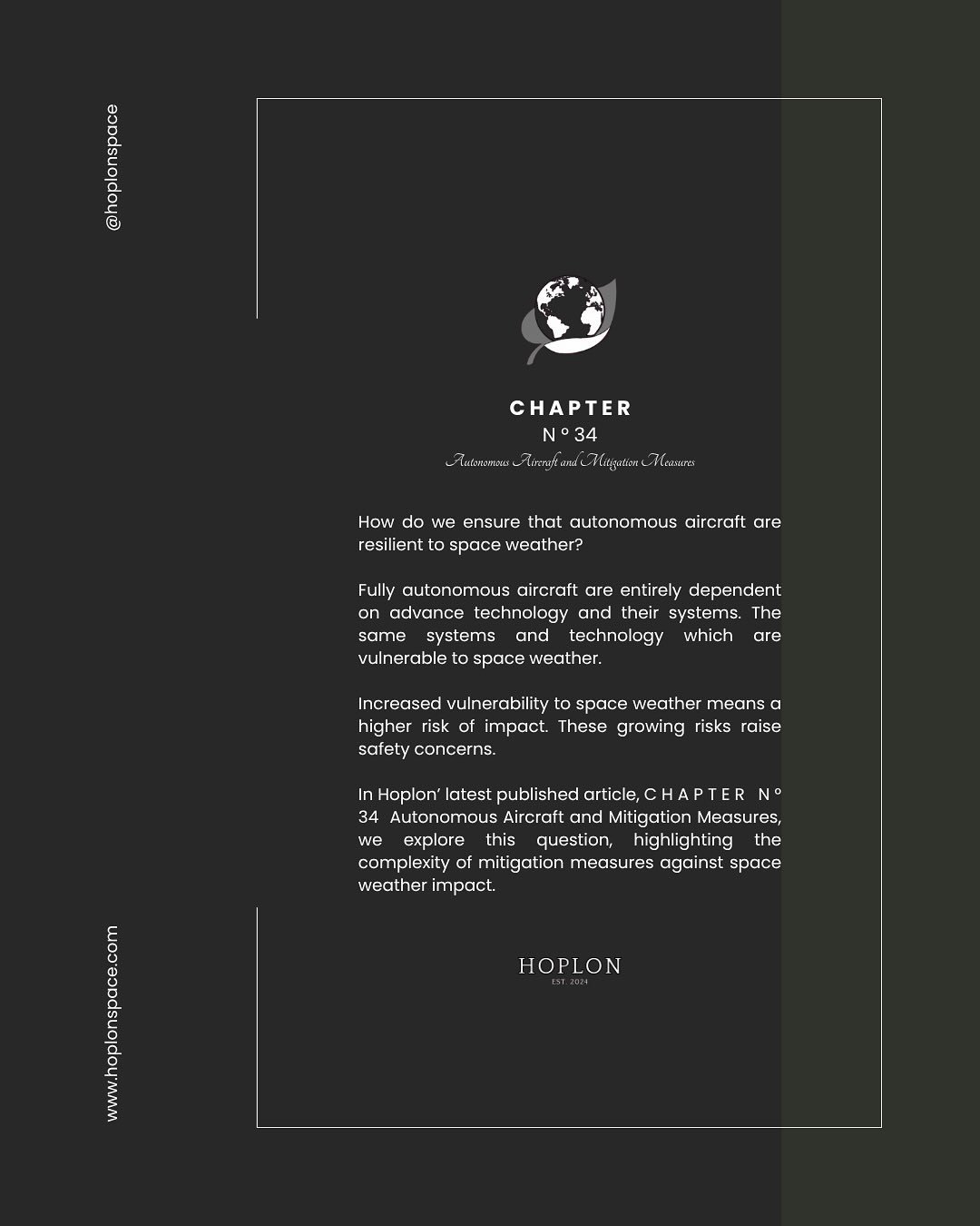 How do we ensure that autonomous aircraft are resilient to space weather? ✈️🤖☀️
 
Fully autonomous aircraft are entirely dependent on advance technology and their systems. ✈️ The same systems and technology which are vulnerable to space weather.
 
I