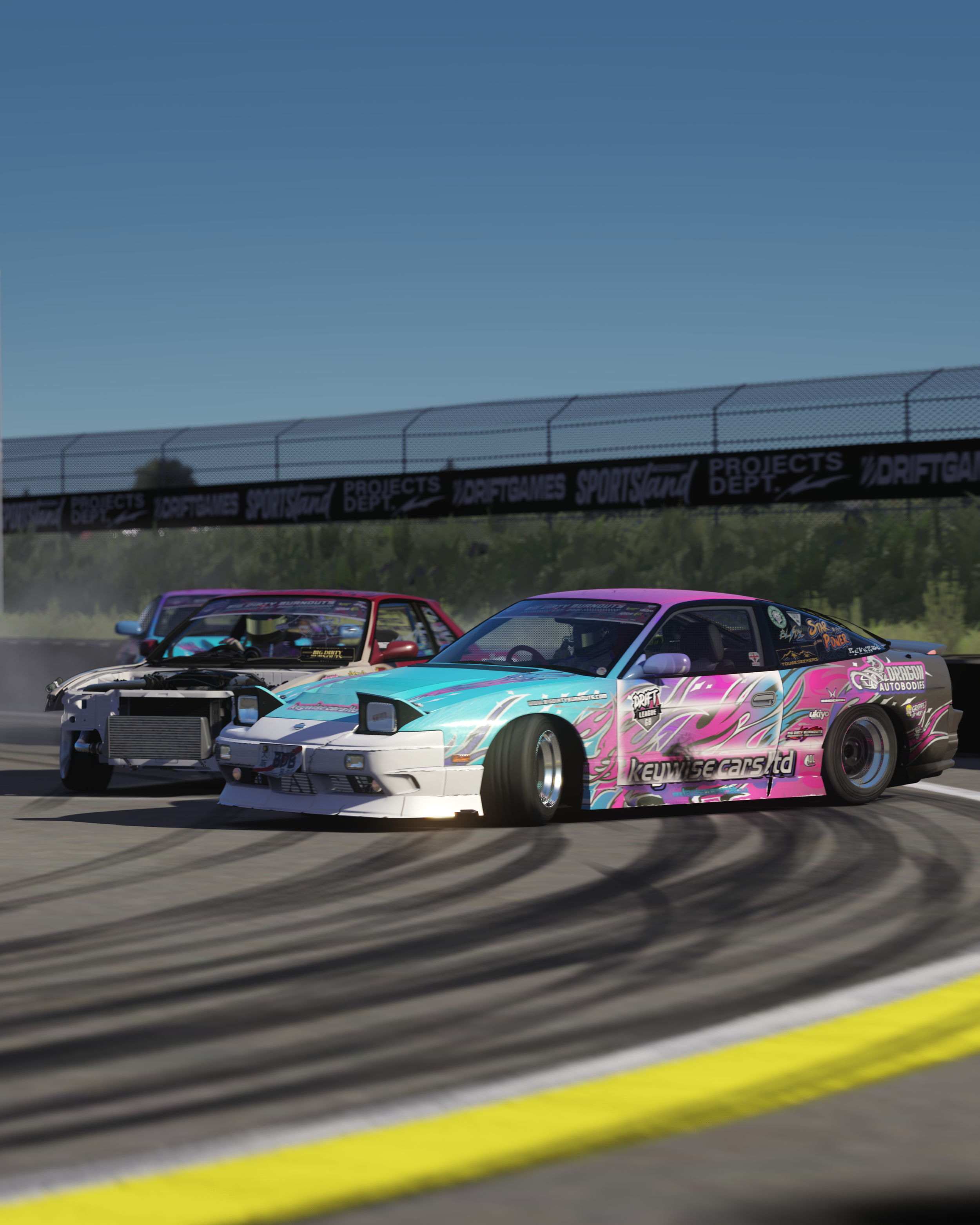 big dirty burnouts bdb team ronin drifting nissan s13 180sx at dirft games sportsland