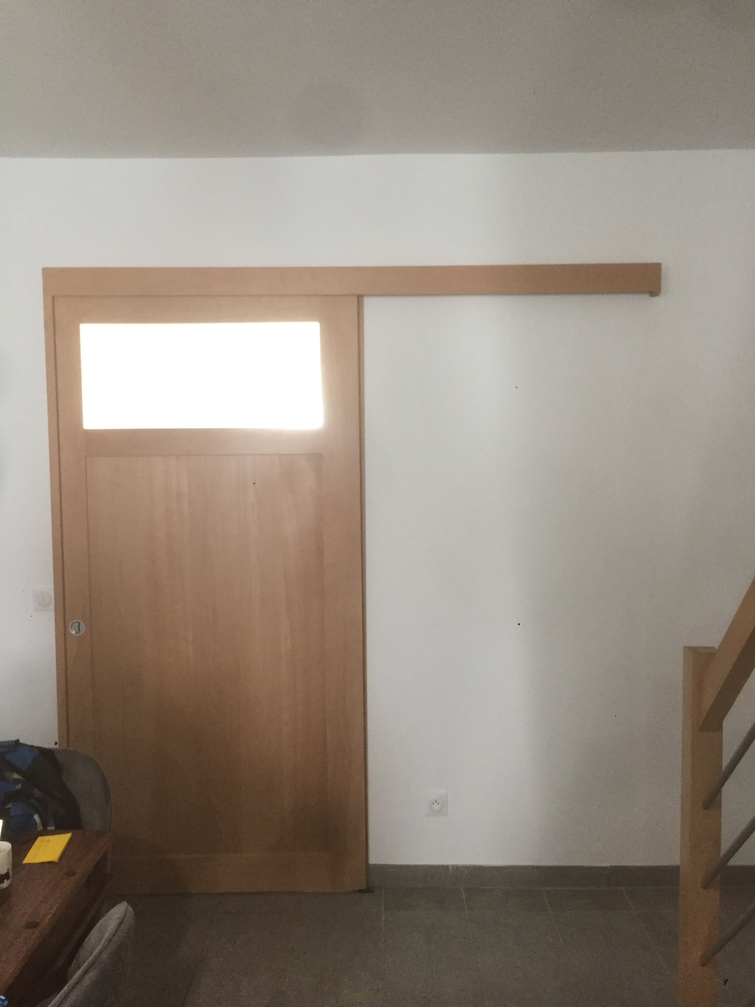 Porte coulissante bois sur mesure 