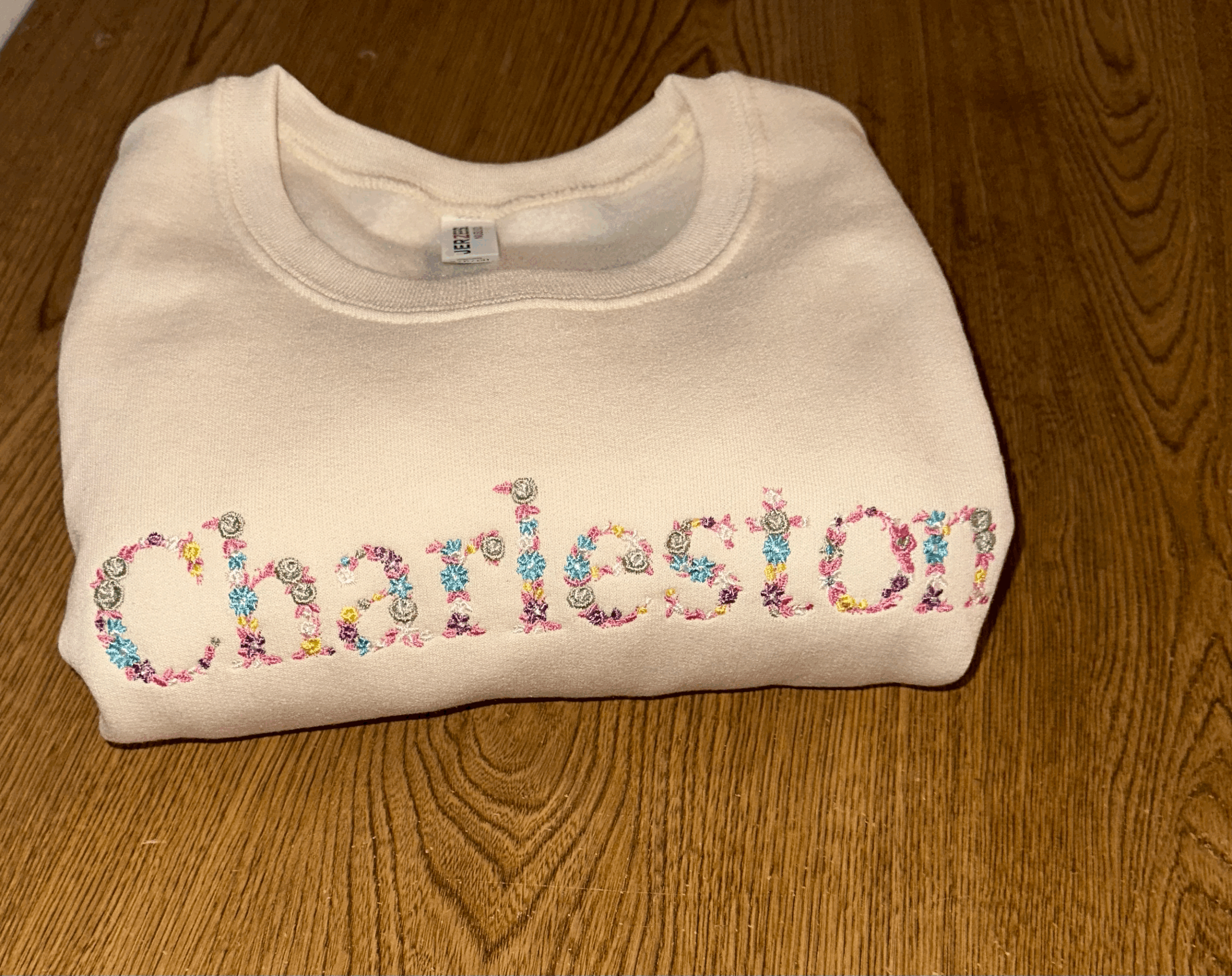 Custom Floral Font Crewneck