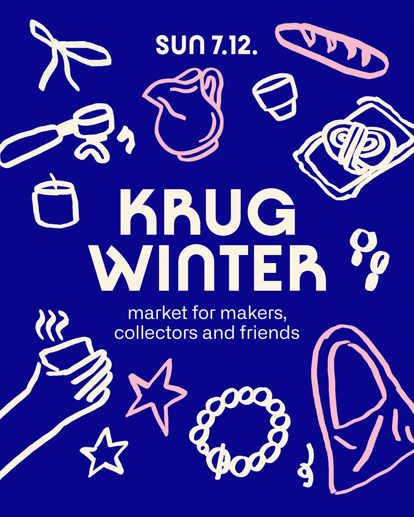 KRUGWINTER is taking over KRUG12 as a cozy market for makers, collectors and friends. Mark your calendars for 7 December, 1:00&ndash;6:00 PM.

Expect a carefully curated mix of local artists and small brands: unique handmade ceramics, scented candles