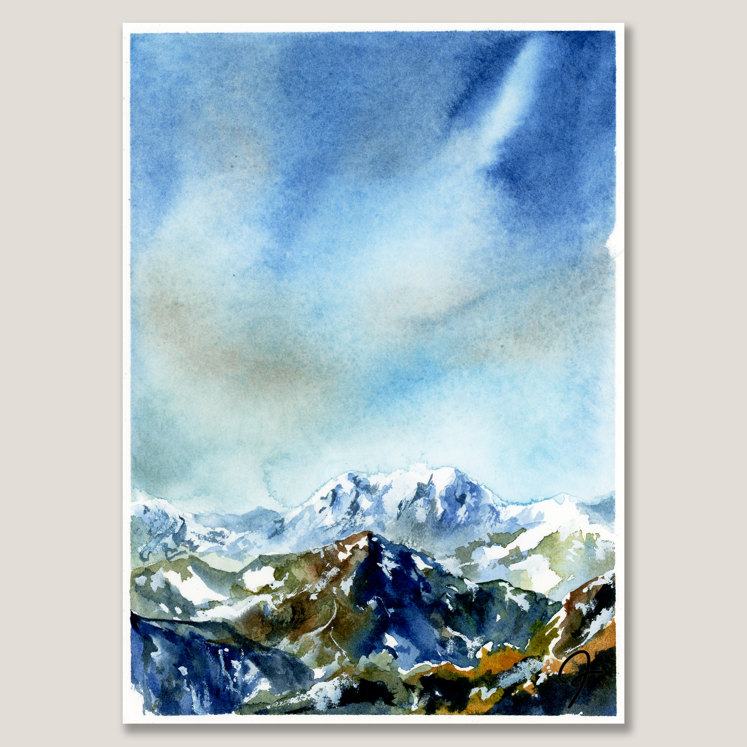 Mountain Side - Watercolor Painting