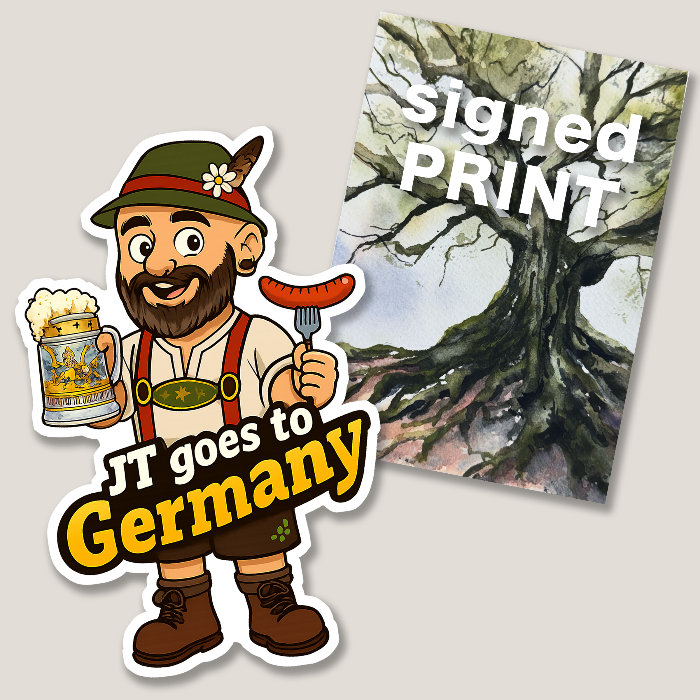 $25 Supporter 3" Sticker + Signed 5x7" Print