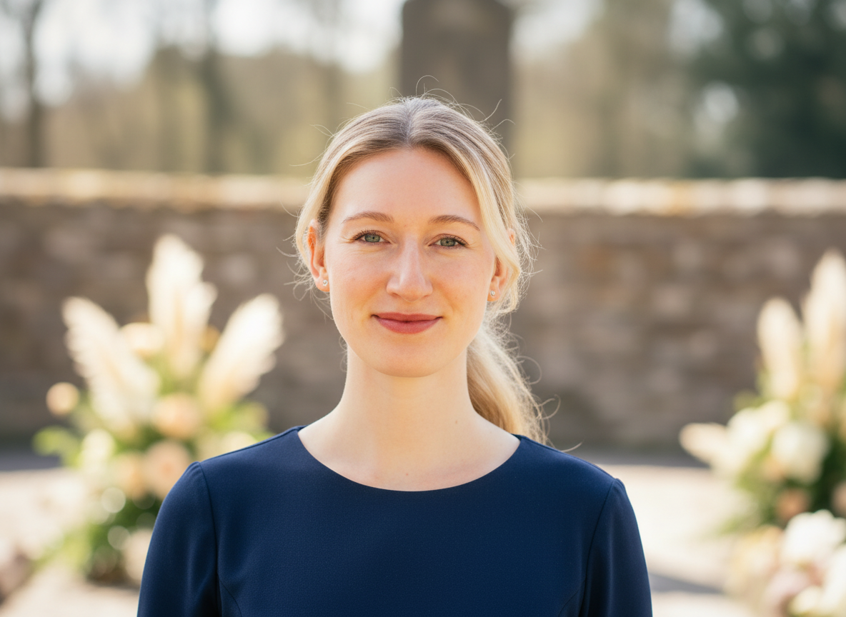 Professionelle Trauersängerin in Hamburg, im ruhigen Außenporträt – musikalische Begleitung für Beerdigungen und Trauerfeiern.