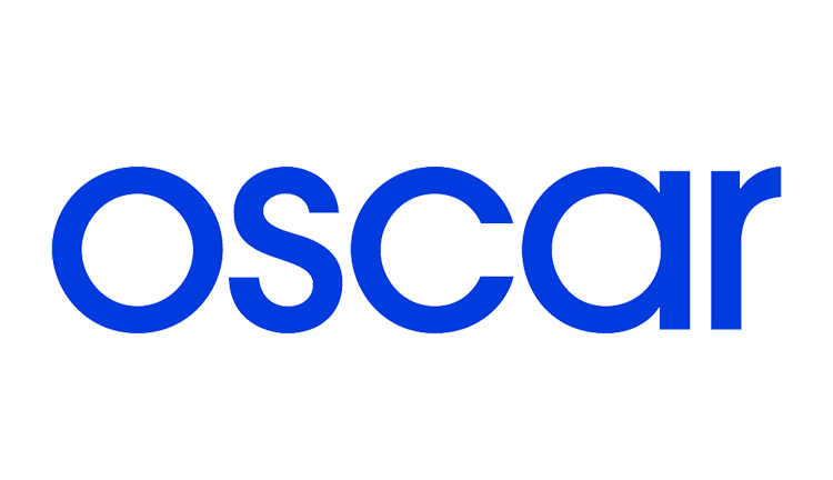 The word 'oscar' written in lowercase blue letters.
