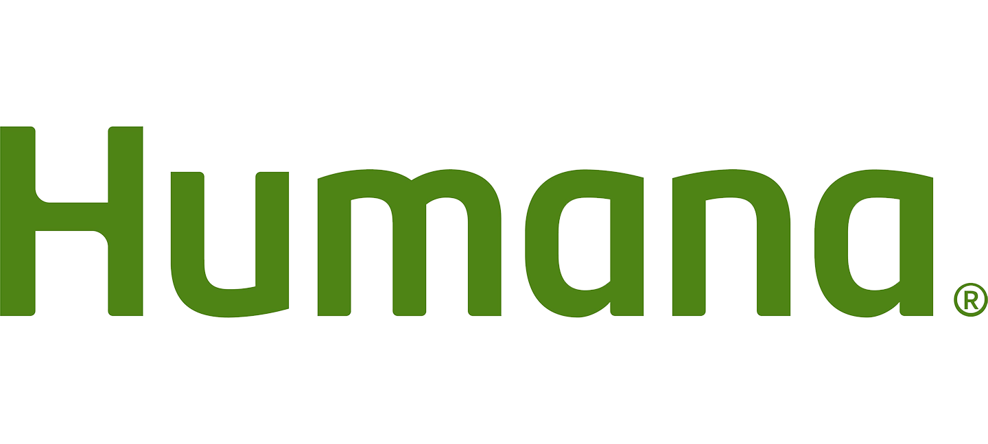 Humana logo with green text on a black background
