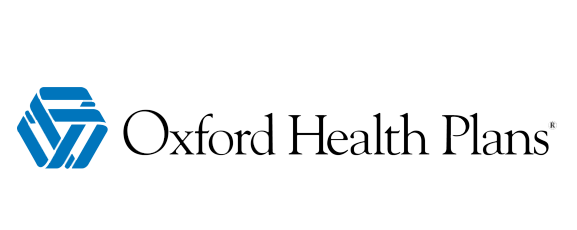 Oxford Health Plans logo with a blue geometric emblem and black text