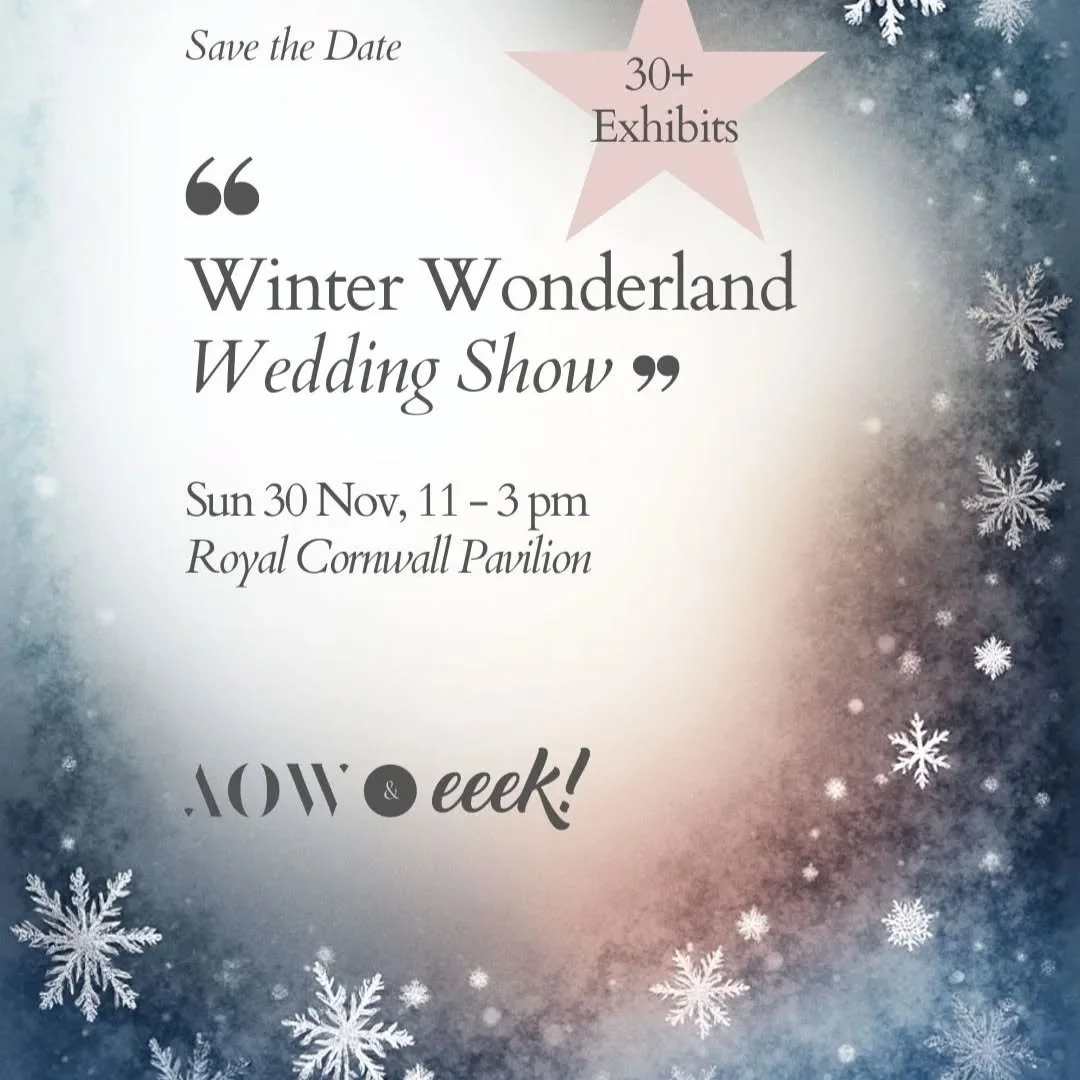 I'm thrilled to be exhibiting as an independent celebrant at the upcoming Winter Wedding Show. Held at the iconic Royal Cornwall Pavilion, Wadebridge, Sunday 30th November 11-3pm.

A celebrant led ceremony is honestly the most personal experience tha