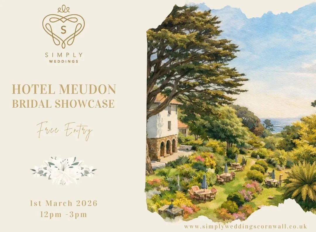 I am so looking forward to this WEDDING SHOWCASE at the magical HOTEL MEUDON next SUNDAY 1st March. It's such a stunning, relaxed venue in a really beautiful setting.
Come and talk about the ways in which a celebrant can make your wedding ceremony ex