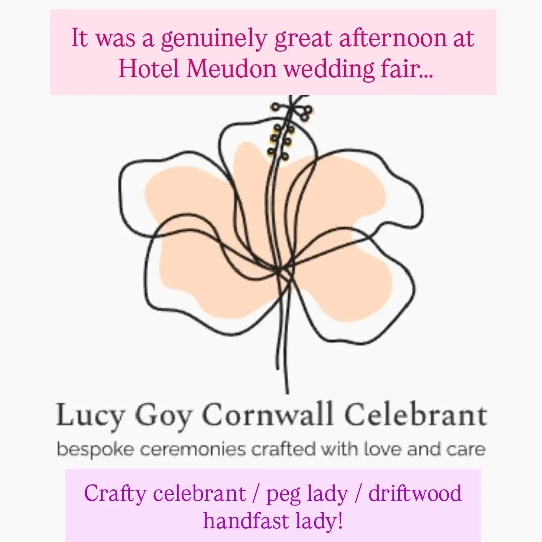 Thank you.. 
@weddingshotelmeudon 
@simplyweddingscornwall 

I really enjoyed meeting such a variety of people - couples  supporting friends and family. Lots of laughs, great conversations and a  genuine interest in why having a celebrant craft and d