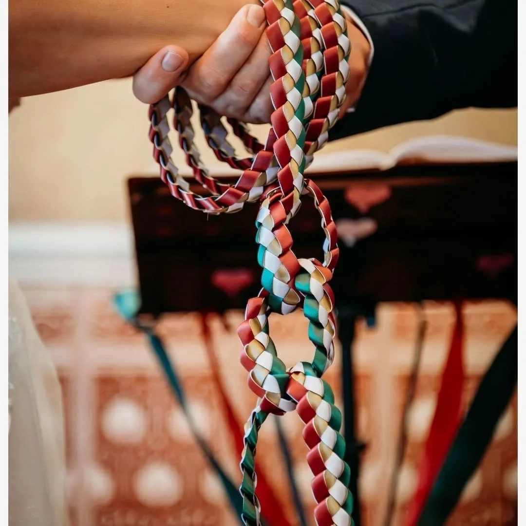 I really do love a handfasting included within a wedding ceremony. Based on ancient Celtic traditions where the couple were bound together in the promise of marrying one year from that day...it's such a beautiful, symbolic element where bride and gro