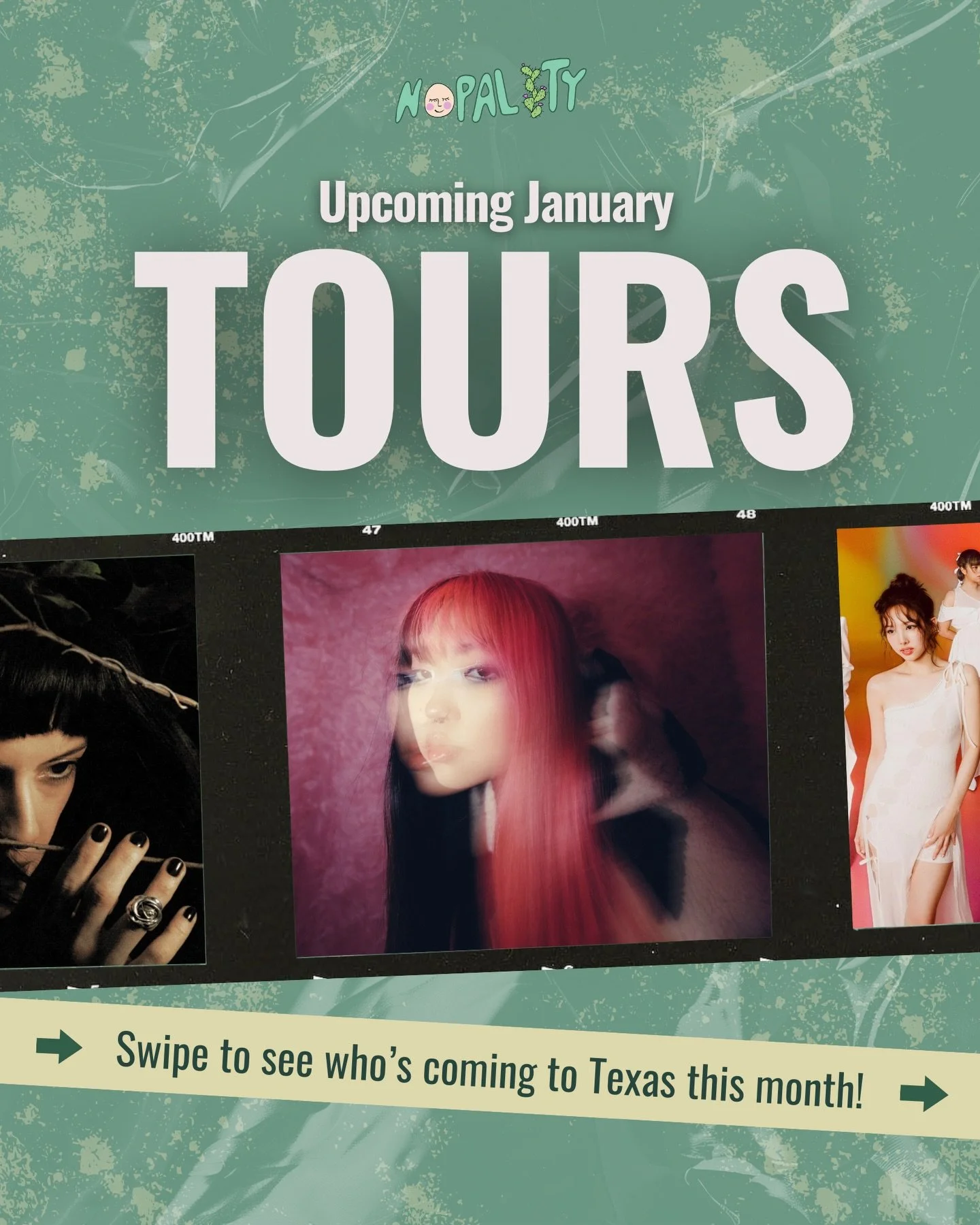 🌵&nbsp;New year, same love for live music. ✨🎶

January kicks off with tour stops across the state of Texas &mdash;fresh sets, familiar faces, and new memories waiting to be made. Start the year loud! 💥📢

🎨: @brix_the_great_352

#NopalityMag #Jan