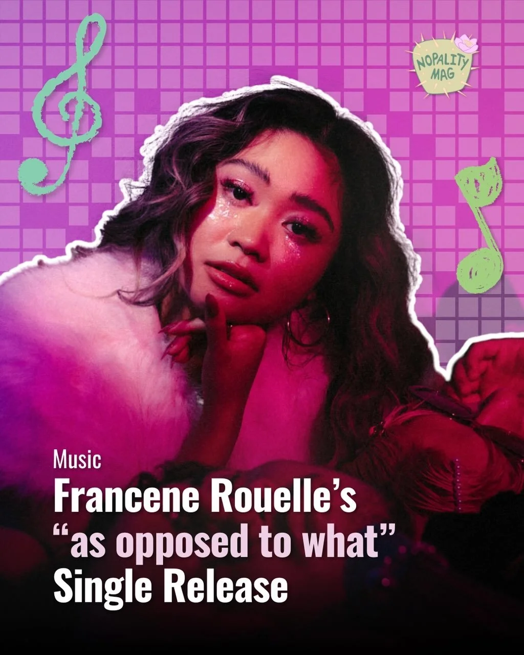 🌵 8-bit chaos, it-girl energy, and feelings you can&rsquo;t quite shake 🎮💔

Francene Rouelle steps into a new era with &ldquo;as opposed to what&rdquo;&mdash;blending chiptune nostalgia with confessional lyricism. It&rsquo;s playful on the surface