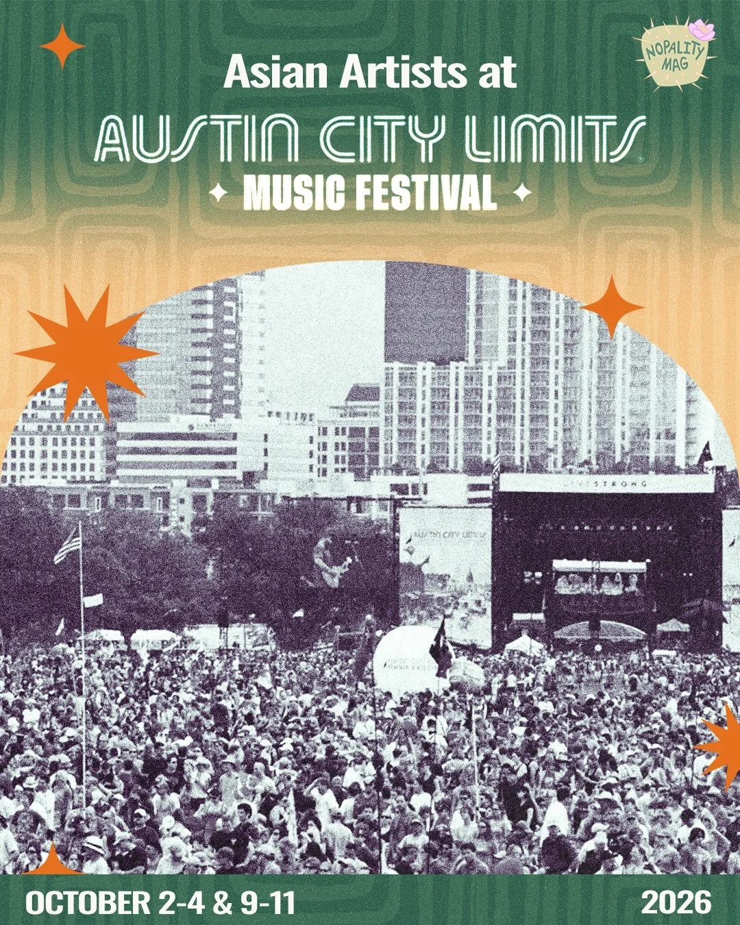 🌵 Asian artists are taking over Austin City Limits 🌟🎶

From the hyperpop chaos of Charli XCX to the emotional punch of Lola Young and the nonstop energy of Steve Aoki, this year&rsquo;s Austin City Limits Music Festival lineup is stacked with tale